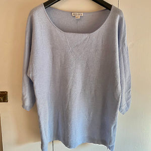 Reiss Short sleeve lambs wool light blue sweater